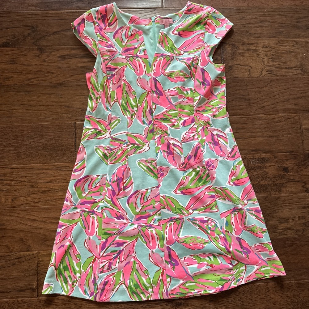 LILLY PULITZER BRIELLA  Multicolor In The Vias Fit & Flare V-Neck Dress Size XL